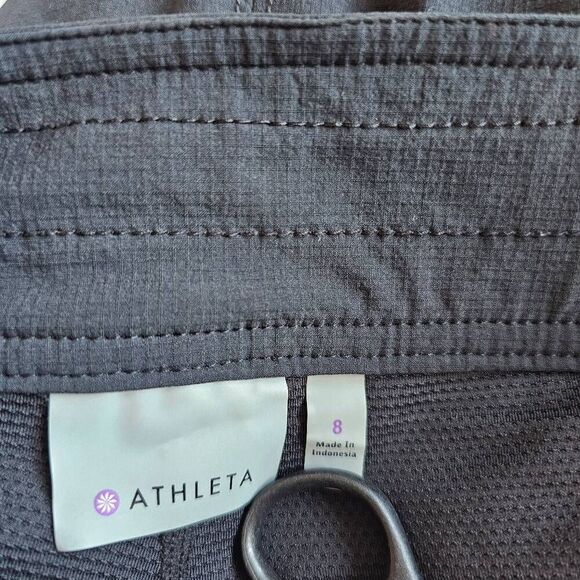 Athleta womens Sz 8 black nylon skirt side zipper with under shorts - Picture 7 of 8